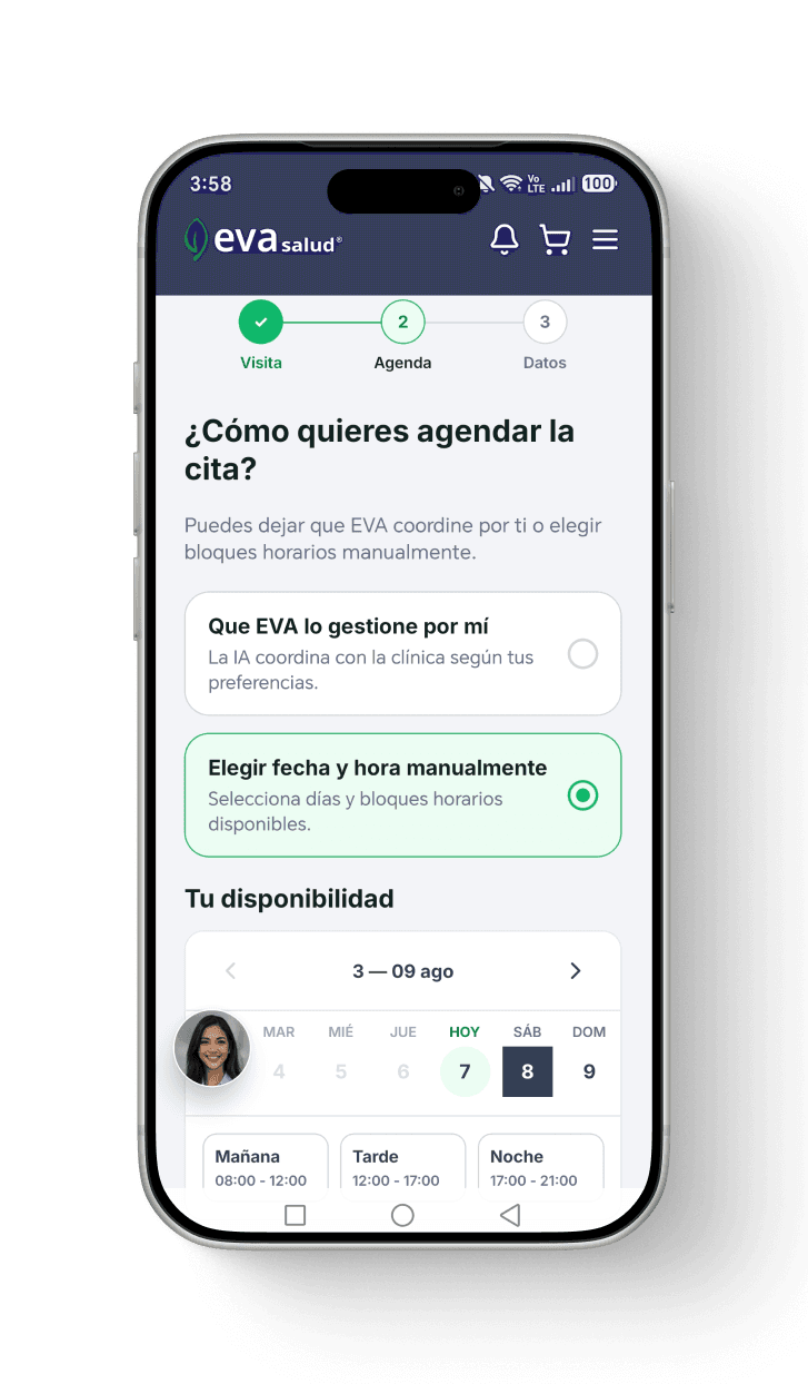 Reservar cita: elegir fecha y hora
