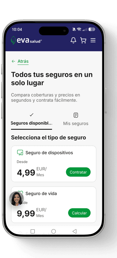 Pantalla de la app mostrando todos tus seguros en un solo lugar
